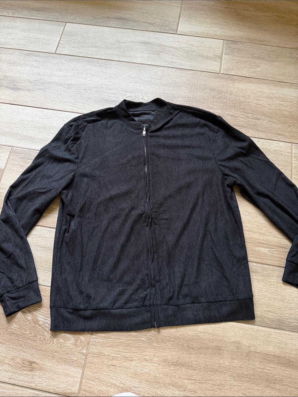 Black Shirt Jacket Zippered Small